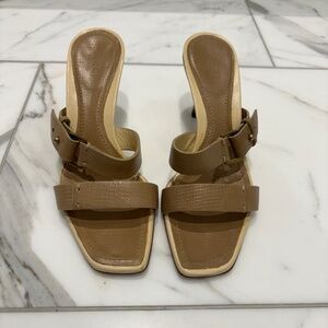 Gucci Sand, Pelle S Cuoio Gaudi Antic Heels/Sandals Size 5.5B